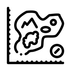 Map Of Island, Cartography Icon Thin Line Vector. Geography Island And Compass With Measuring Scale Concept Linear Pictogram. Monochrome Outline Sign Isolated Contour Symbol Illustration