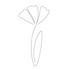 Flower continuous one line drawing vector illustration
