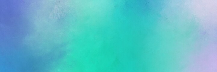 Fototapeta na wymiar medium turquoise and light steel blue colored vintage abstract painted background with space for text or image. can be used as horizontal header or banner orientation