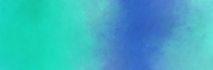 medium turquoise, steel blue and light sea green colored vintage abstract painted background with space for text or image. can be used as header or banner