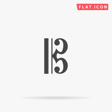 C Clef flat vector icon