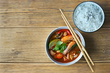 Tom Yam on a light background