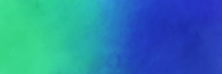 strong blue and light sea green color background with space for text or image. vintage texture, distressed old textured painted design. can be used as horizontal header or banner orientation