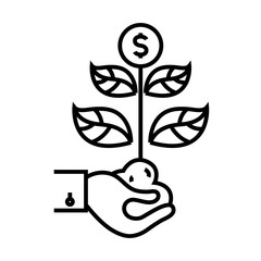 Profit growth line icon, concept sign, outline vector illustration, linear symbol.