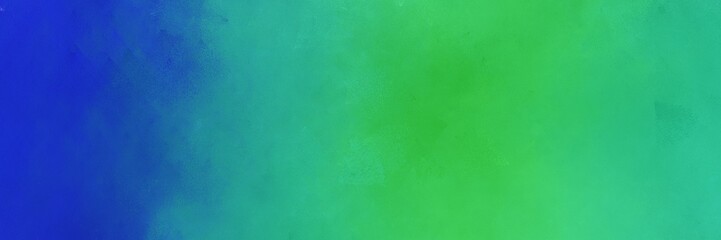 vintage abstract painted background with medium sea green, strong blue and teal blue colors and space for text or image. can be used as horizontal header or banner orientation
