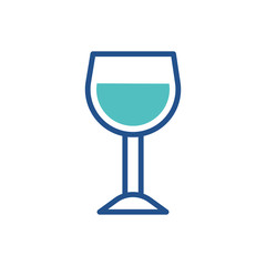 wine glass icon design, flat style icon collection