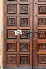 Office closed due to coronavirus infection