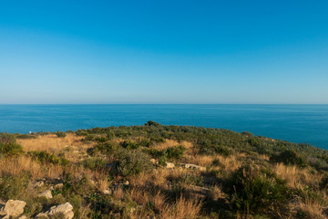 The coast of the renega in Oropesa a clear summer day
