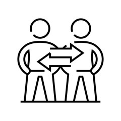 Interaction line icon, concept sign, outline vector illustration, linear symbol.