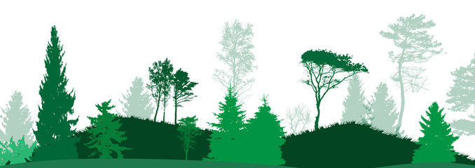 Image of Nature. Tree Silhouette. Vector Illustration.