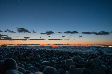 Obraz premium twilight golden hour Sunset at Ringku Town Marble Beach Osaka Japan