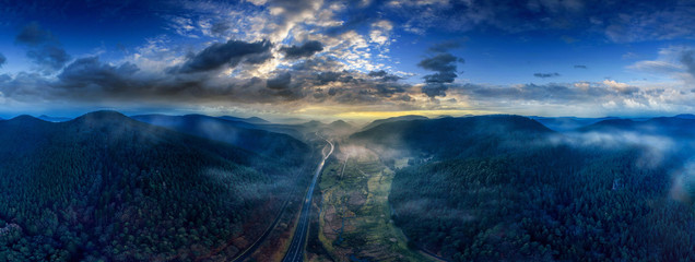 aerial over the B10 to Wilgartshausen