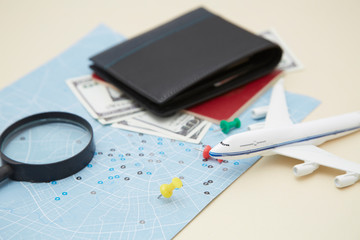 Travel supplies on the map