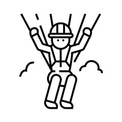 Parachutist line icon, concept sign, outline vector illustration, linear symbol.