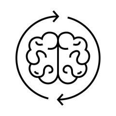 Researching mind line icon, concept sign, outline vector illustration, linear symbol.