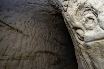 Fototapeta na wymiar Discovered a few old tunnels from World War II