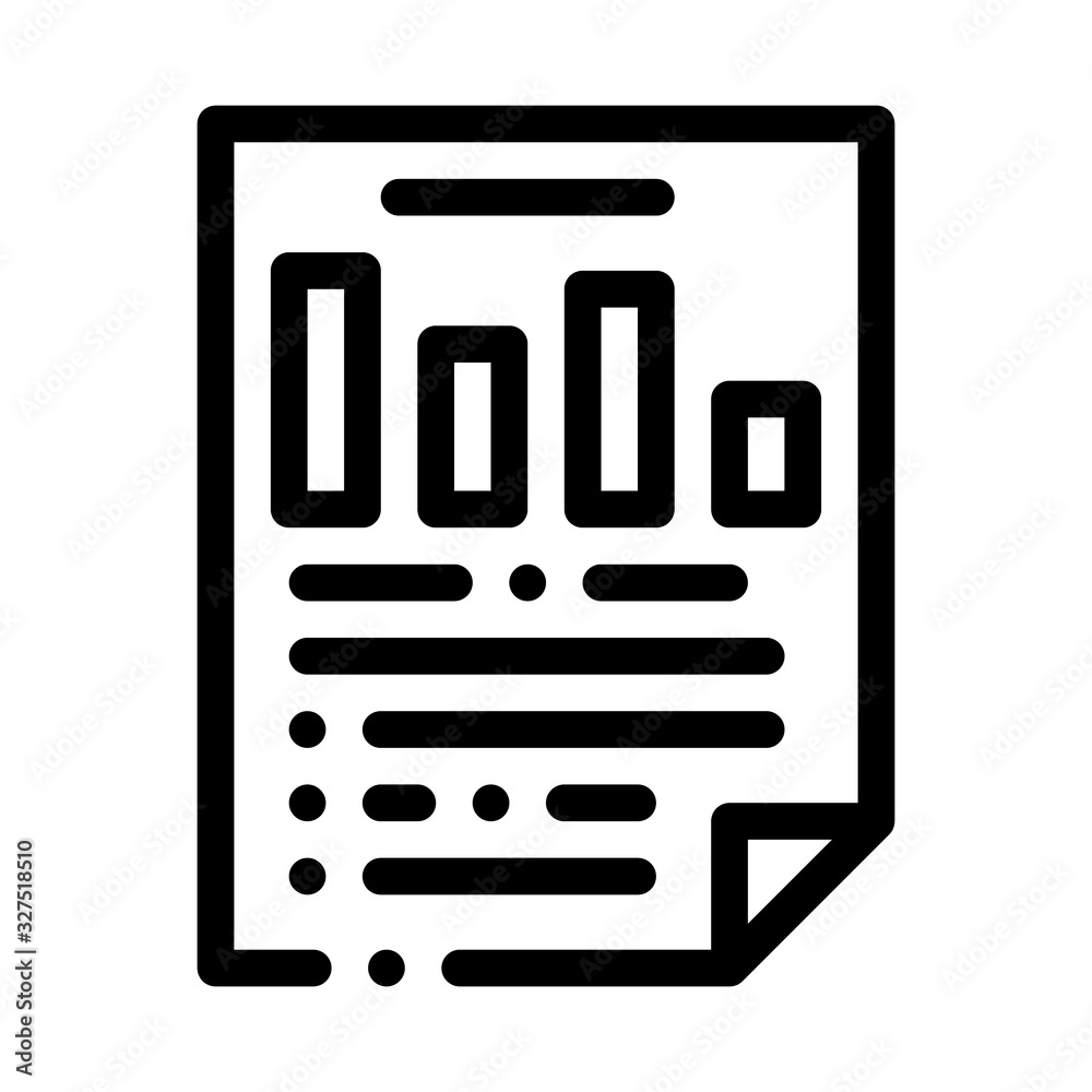 Aufkleber statistician report document icon thin line vector. statistician paper page file with analytics grap