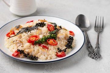 spicy fried rice food background