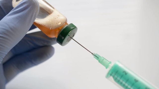 Injection of an anointing drug