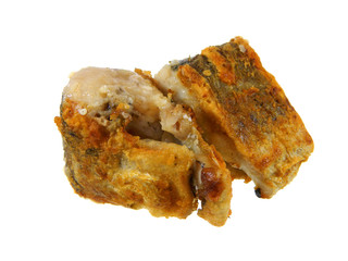 fried fish isolated on white background