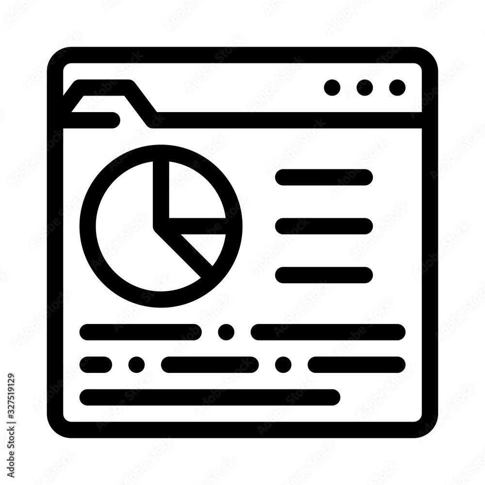 Poster online statistician analysis icon thin line vector. statistician analytics internet web site with in