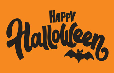 Happy Halloween vector lettering. Holiday lettering for banner. Happy Halloween poster, greeting card, party invitation. Vector illustration.