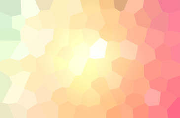 Abstract illustration of red, yellow and green colorful big hexagon background.