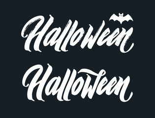 Happy Halloween vector lettering. Holiday lettering for banner. Happy Halloween poster, greeting card, party invitation. Vector illustration.