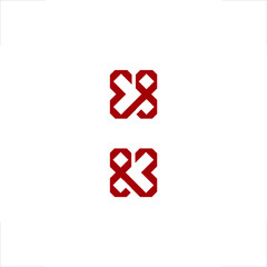 Square logo ribbon design abstract