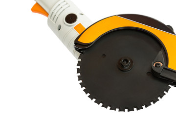Large grinding wheel, electric saw, close-up