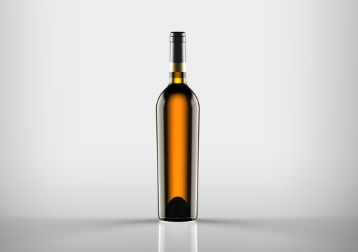 Bottle of white wine, tipe bordolese elite, to make packshot and mockup, 3d render.