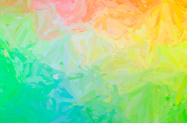 Fototapeta na wymiar Abstract illustration of green, orange, yellow Impressionist Impasto background