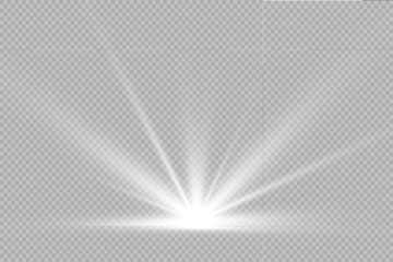 Vector illustration of abstract flare light rays. A set of stars, light and radiance, rays and brightness. Glow light effect. Vector illustration. 