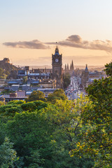 Fototapeta na wymiar A view from Calton Hill over Edinburgh, City of Edinburgh, Scotland, United Kingdom, Europe.