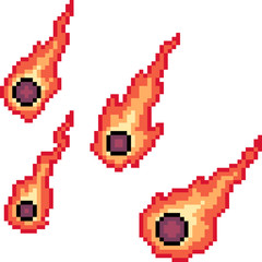 Fototapeta premium vector pixel art isolated meteor