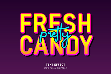 Fresh pretty candy 80's text effect, editable text
