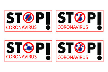 Stop the new covid-19 coronavirus outbreak 2019-ncov in Wuhan, China. Warning about travel or free flight with an air plane and quarantine with a protective mask. Vector sign banner