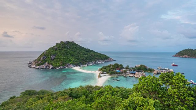 Time lapse of Nang yuan island, Thailand.