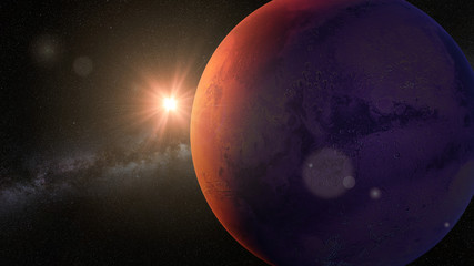 planet Mars, sunrise on the red planet © dottedyeti