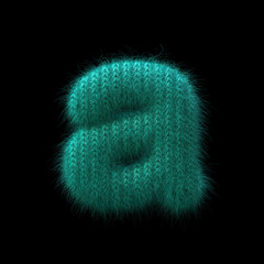 Fototapeta premium wool letter A - Lowercase 3d knitted font - Suitable for Winter, knitting or wool related subjects