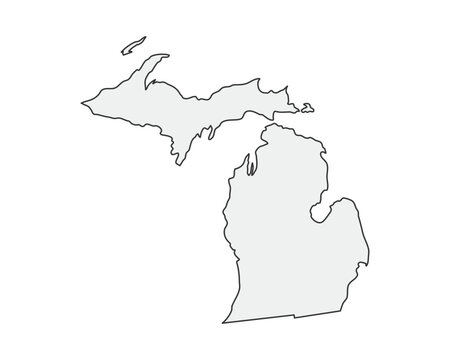 High detailed vector map. Michigan USA state