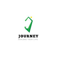 letter j, journey, explore the life, slogan, logo, logotype. vector