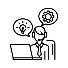 Manager line icon, concept sign, outline vector illustration, linear symbol.