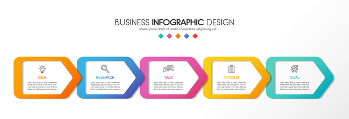 Business infograph layout with 5 options. Vector