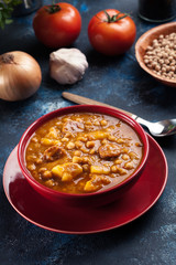 Chickpea stew with chorizo and potatoes