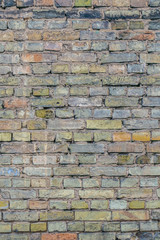 Old dirty brick wall. Aged brickwall background