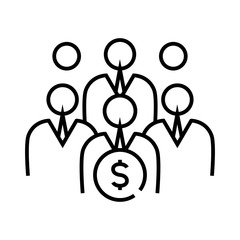 Mutual funds line icon, concept sign, outline vector illustration, linear symbol.