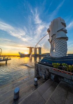  Singapore Merlion Park downtown Singapore  business district