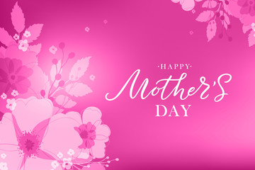 Happy Mother's Day handwritten lettering. Happy Mother's Day typography vector design for greeting cards and poster. Design template celebration. Vector illustration.