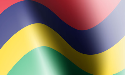 wave flag of country with shadow and glare in illustration